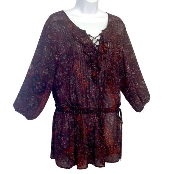 Ban Jara Sheer Paisley Tunic Peasant Pirate  Sz M - Picture 11 of 11